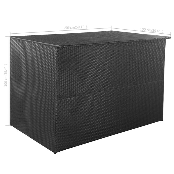 Storage Deck Boxes Garden Storage Box Black 150X100x100 Cm Poly Rattan