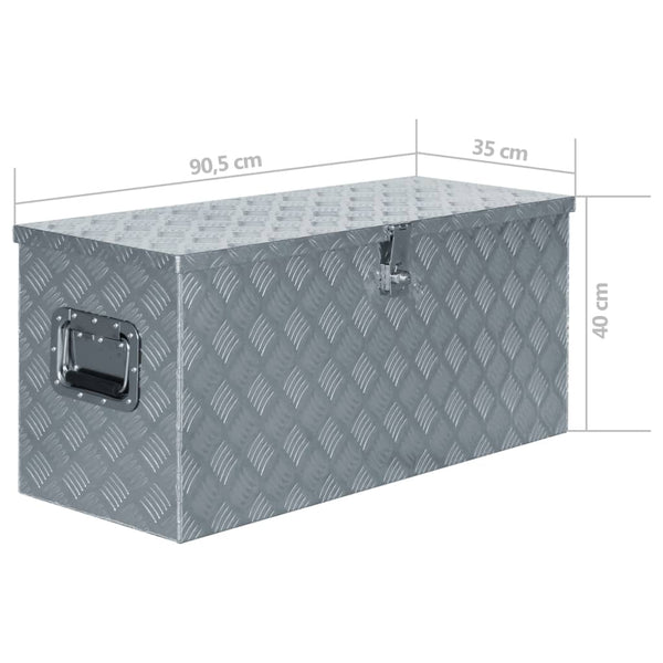 Aluminium Box 90.5X35x40 Cm Silver Tool Boxes
