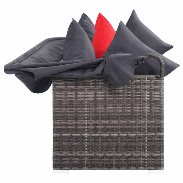 Vidaxl 7 Piece Garden Lounge Set With Cushions Poly Rattan Grey Other Patio & Garden Furniture