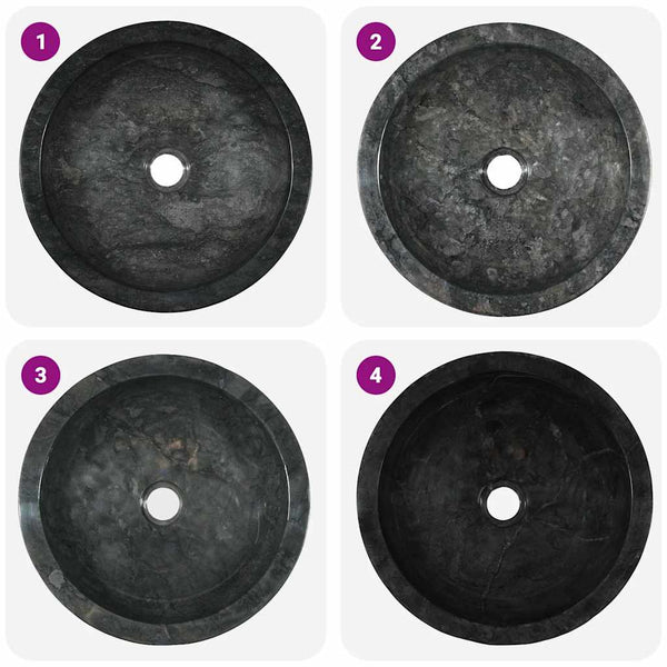 Vidaxl Sink 40X12 Cm Marble Black Bathroom Sinks