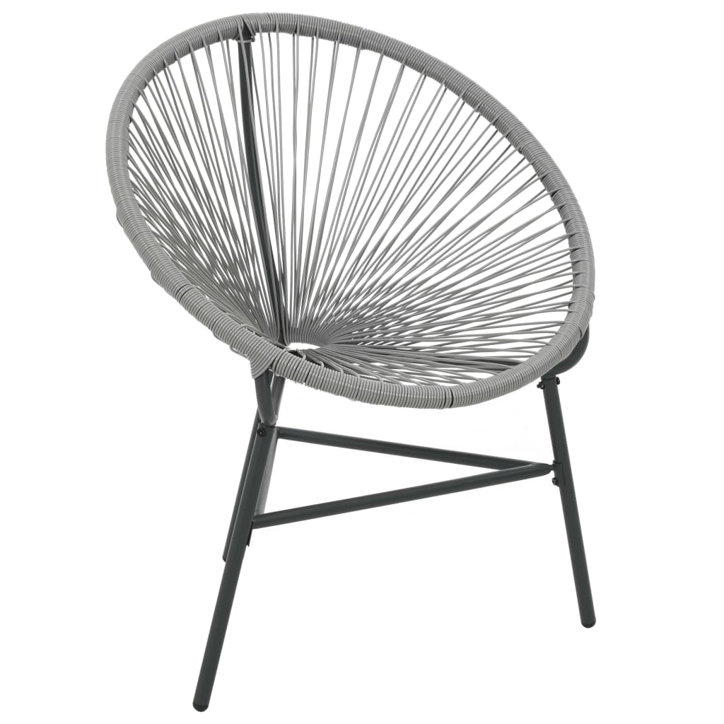 Garden Moon Chair Poly Rattan Grey