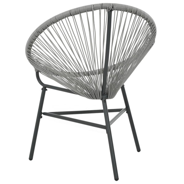 Garden Moon Chair Poly Rattan Grey