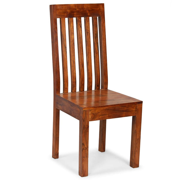 6 Pcs Solid Wood With Sheesham Finish Modern Dining Chairs