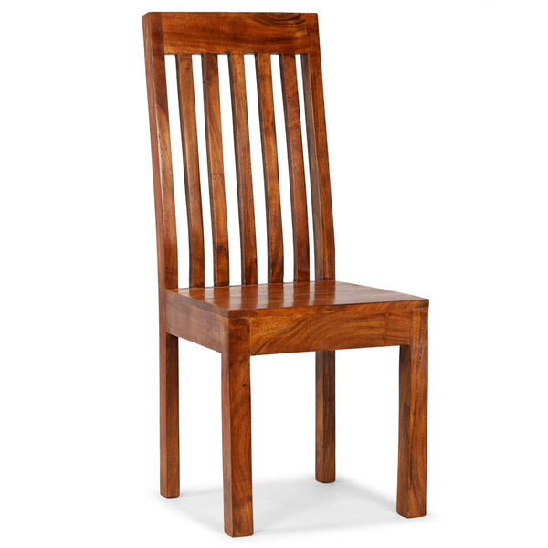 6 Pcs Solid Wood With Sheesham Finish Modern Dining Chairs
