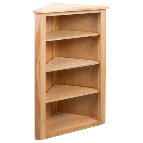 Corner Shelf 59X36x100 Cm Solid Oak Wood Bookshelves