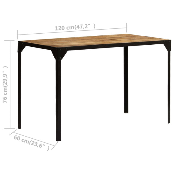 Dining Table Solid Rough Mange Wood And Steel 120 Cm