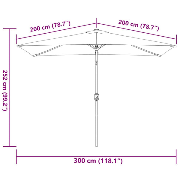 Vidaxl Garden Parasol With Metal Pole 300X200 Cm Anthracite Patio Umbrellas