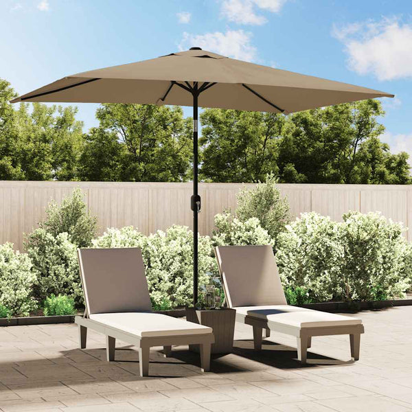 Vidaxl Garden Parasol With Metal Pole 300X200 Cm Taupe Patio Umbrellas
