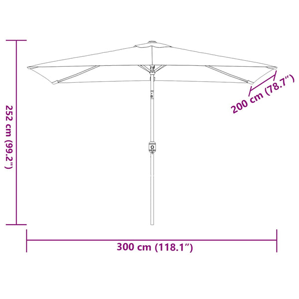 Vidaxl Garden Parasol With Metal Pole 300X200 Cm Terracotta Patio Umbrellas