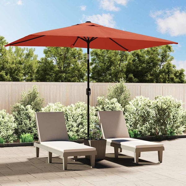 Vidaxl Garden Parasol With Metal Pole 300X200 Cm Terracotta Patio Umbrellas