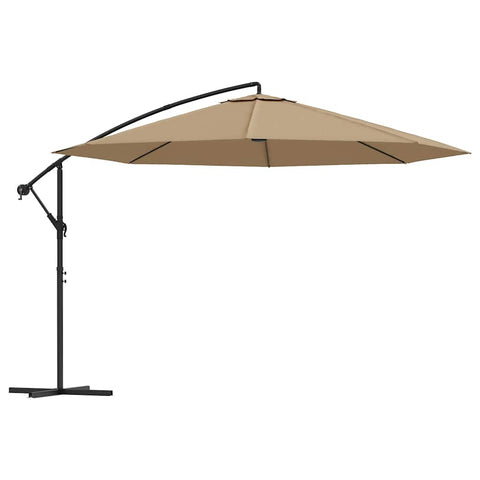 Vidaxl Cantilever Garden Parasol With Aluminium Pole 350 Cm Taupe Patio Umbrellas