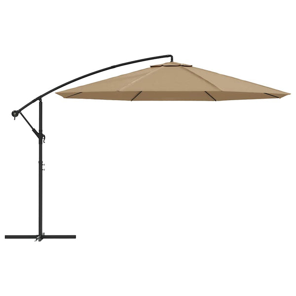 Vidaxl Cantilever Garden Parasol With Aluminium Pole 350 Cm Taupe Patio Umbrellas