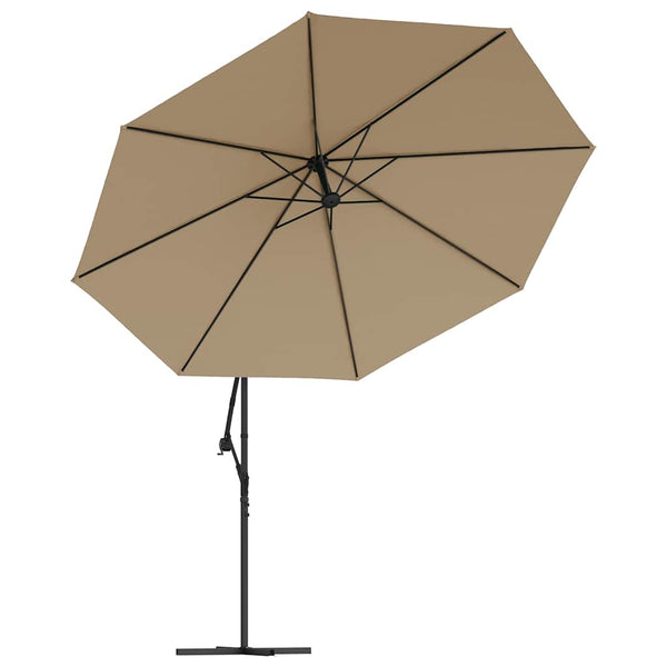 Vidaxl Cantilever Garden Parasol With Aluminium Pole 350 Cm Taupe Patio Umbrellas