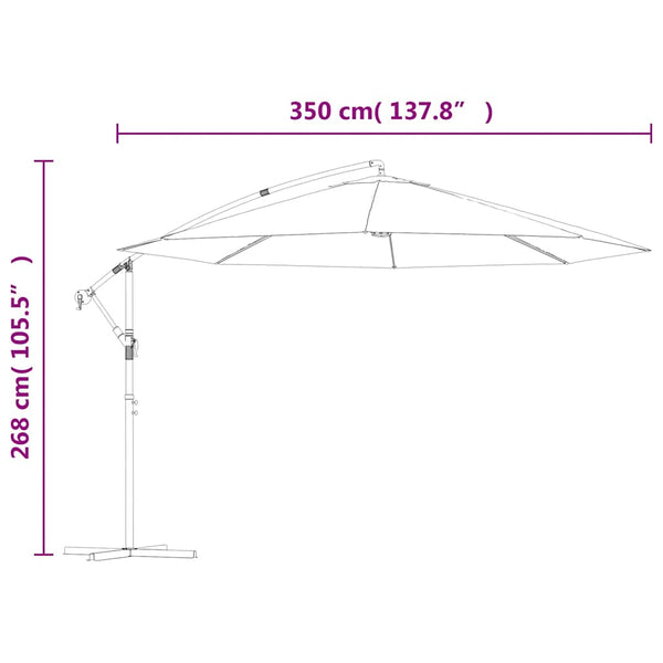 Vidaxl Cantilever Garden Parasol With Aluminium Pole 350 Cm Taupe Patio Umbrellas
