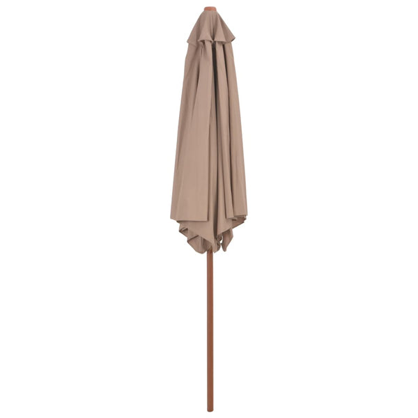 Outdoor Parasol With Wooden Pole 270 Cm Taupe