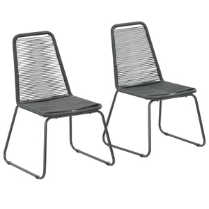 Outdoor Chairs 2 Pcs Poly Rattan Black