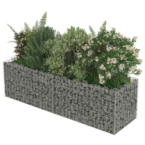 Vidaxl Gabion Raised Bed Galvanised Steel 180X50x50 Cm Raised Garden Beds