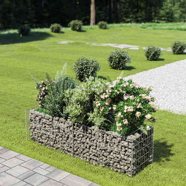 Vidaxl Gabion Raised Bed Galvanised Steel 180X50x50 Cm Raised Garden Beds