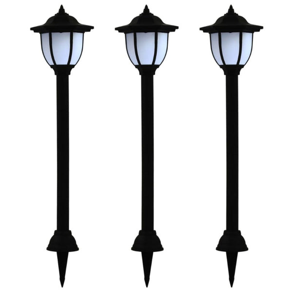 Lanterns Outdoor Solar Lamps 3 Pcs Led Black