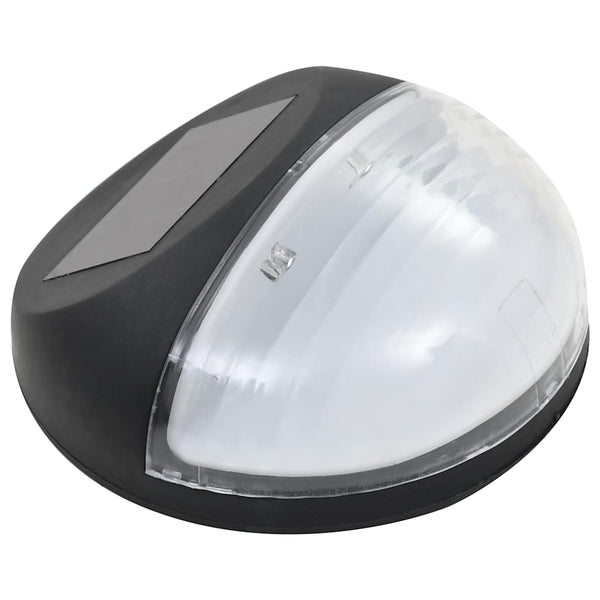 Vidaxl Outdoor Solar Wall Lamps Led 12 Pcs Round Black Wall Lights