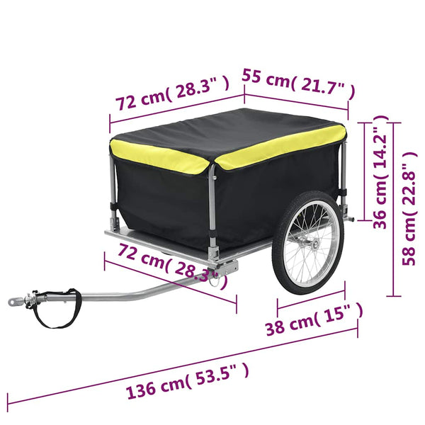 Vidaxl Bike Trailer Black And Yellow 65 Kg Trailers