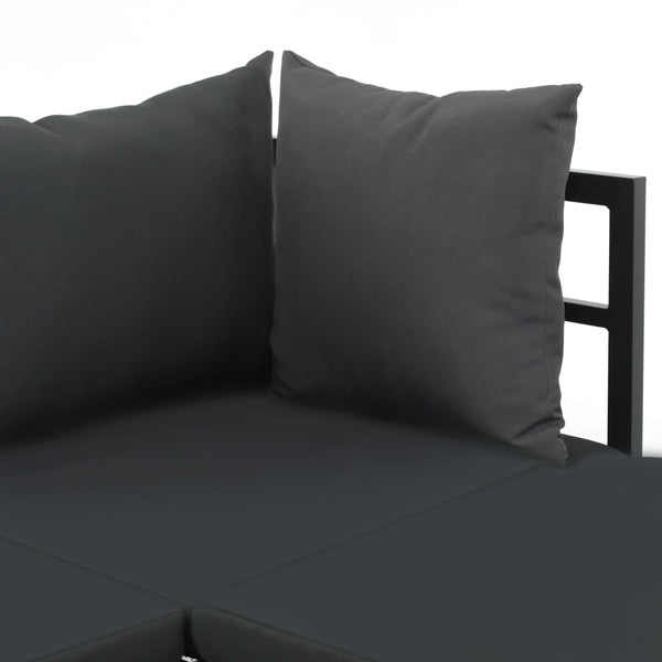 2 Piece Garden Corner Sofa Set With Cushions Aluminium Wpc