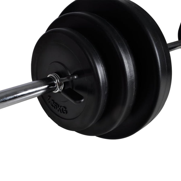 Vidaxl Workout Bench With Barbell And Dumbbell Set 30.5 Kg Weights Benches