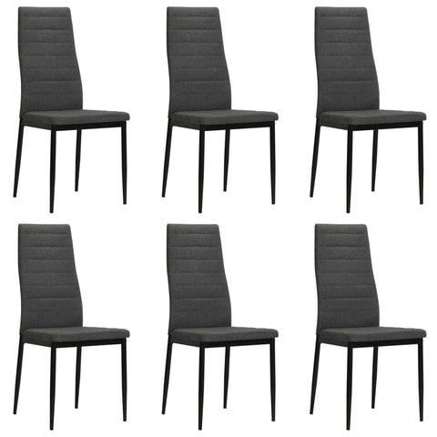 6 Pcs Dark Grey Fabric Dining Chairs