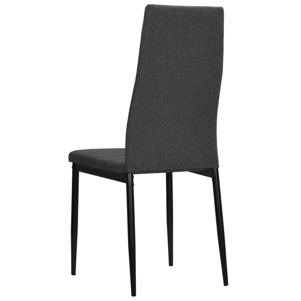 6 Pcs Dark Grey Fabric Dining Chairs