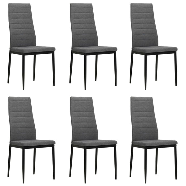 Vidaxl 6 Pcs Light Grey Fabric Dining Chairs