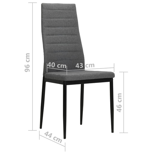 Vidaxl 6 Pcs Light Grey Fabric Dining Chairs