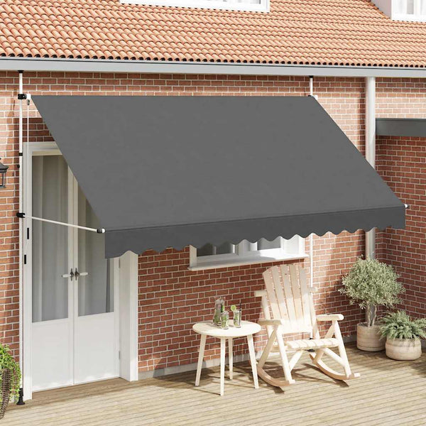 Vidaxl Manual Retractable Awning 350 Cm Anthracite Awning & Canopy Parts