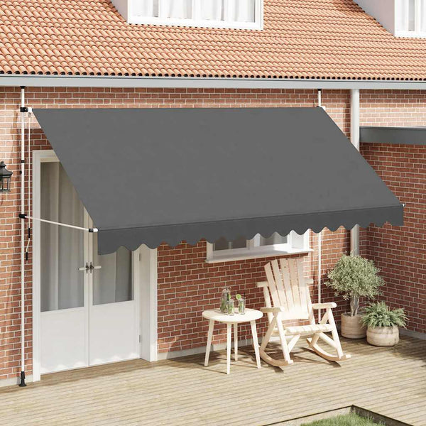 Vidaxl Manual Retractable Awning 400 Cm Anthracite Awning & Canopy Parts