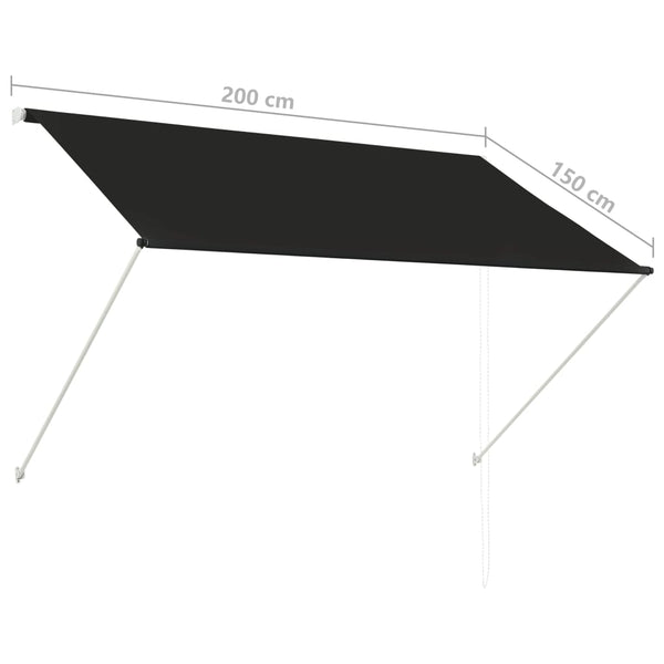 Retractable Awning 200X150 Cm Anthracite Awning & Canopy Parts