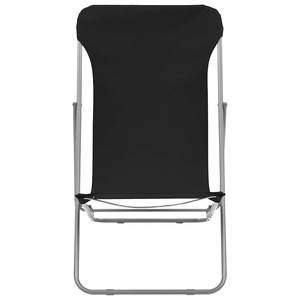 Folding Chairs 2 Pcs Steel And Oxford Fabric Black Patio Chairs