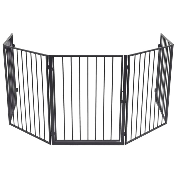 Vidaxl Fireplace Fence For Pets Black Steel Fences & Pens