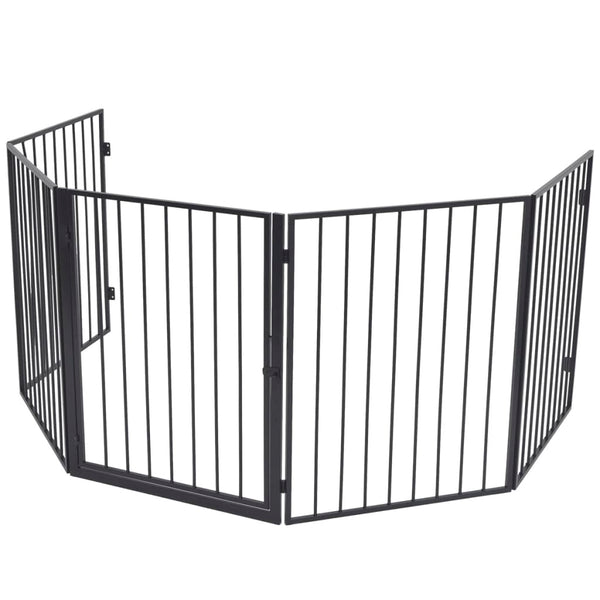 Vidaxl Fireplace Fence For Pets Black Steel Fences & Pens