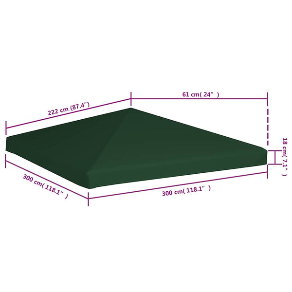 Vidaxl Gazebo Top Cover 310 G/M 3X3 Gazebos & Pergolas