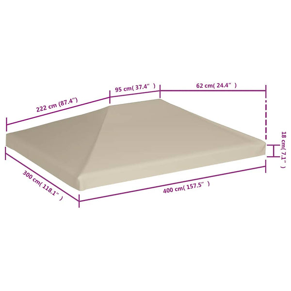 Vidaxl Gazebo Top Cover 310 G/Ma 4X3 Beige Tent & Canopy Accessories