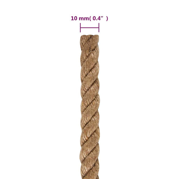 Vidaxl Jute Rope 10 Mm Thickness 250 Length Natural Fibre Ropes Cords & Slings