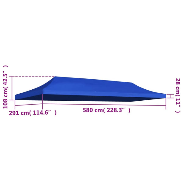 Vidaxl Party Tent Roof 3X6 M Blue Play Tents