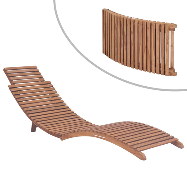 Vidaxl Folding Sun Lounger Solid Teak Wood Other Patio & Garden Furniture