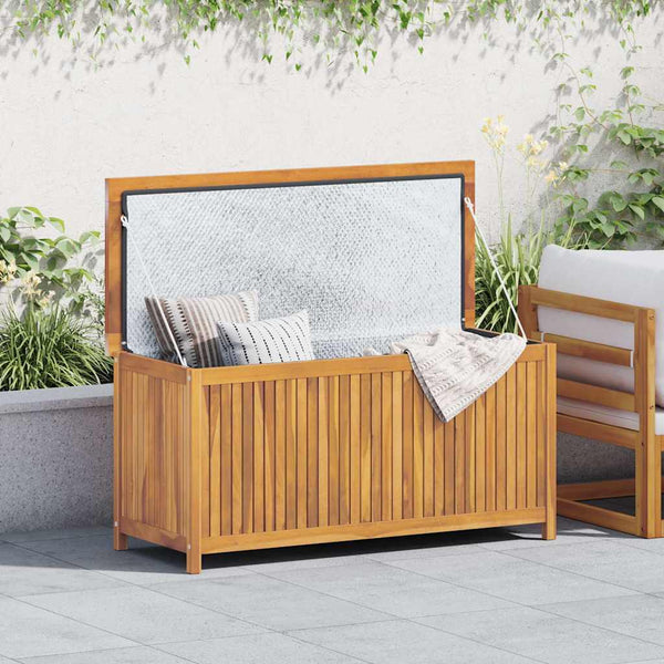 Vidaxl Garden Storage Box 120X50x58 Cm Solid Teak Wood Storage Deck Boxes