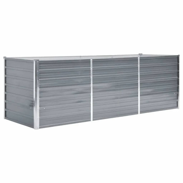 Vidaxl Garden Raised Bed Galvanised Steel 240X80x77 Cm Grey Raised Garden Beds