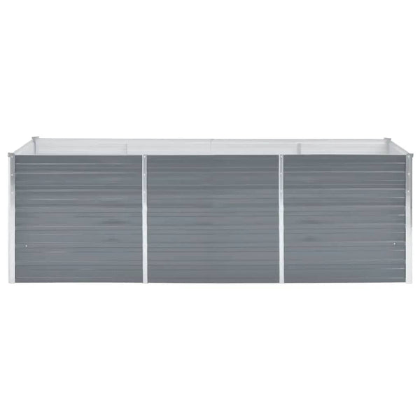 Vidaxl Garden Raised Bed Galvanised Steel 240X80x77 Cm Grey Raised Garden Beds