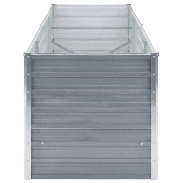 Vidaxl Garden Raised Bed Galvanised Steel 240X80x77 Cm Grey Raised Garden Beds