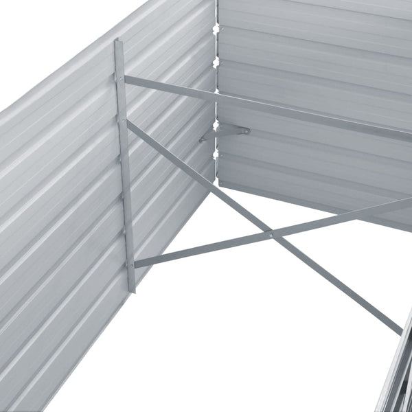 Vidaxl Garden Raised Bed Galvanised Steel 240X80x77 Cm Grey Raised Garden Beds