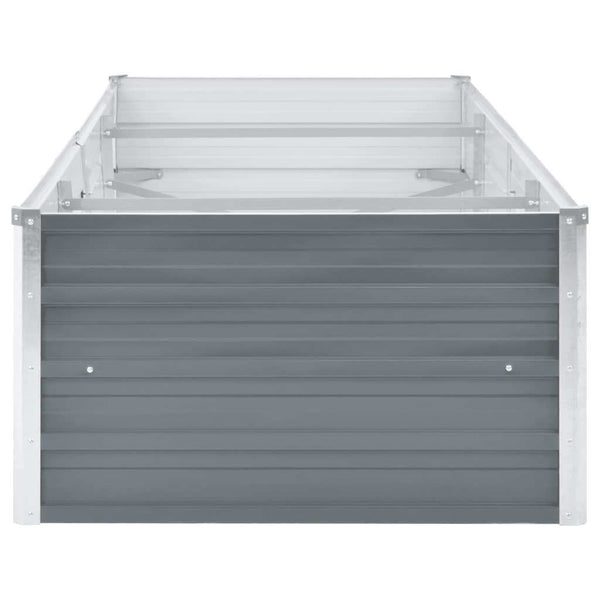 Vidaxl Garden Raised Bed Galvanised Steel 240X80x45 Cm Grey Raised Garden Beds