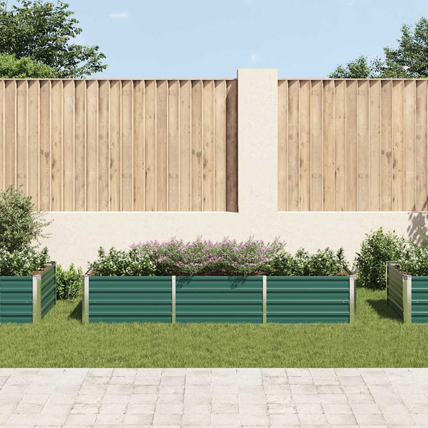 Vidaxl Garden Raised Bed Galvanised Steel 240X80x45 Cm Green Raised Garden Beds