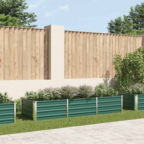 Vidaxl Garden Raised Bed Galvanised Steel 240X80x45 Cm Green Raised Garden Beds